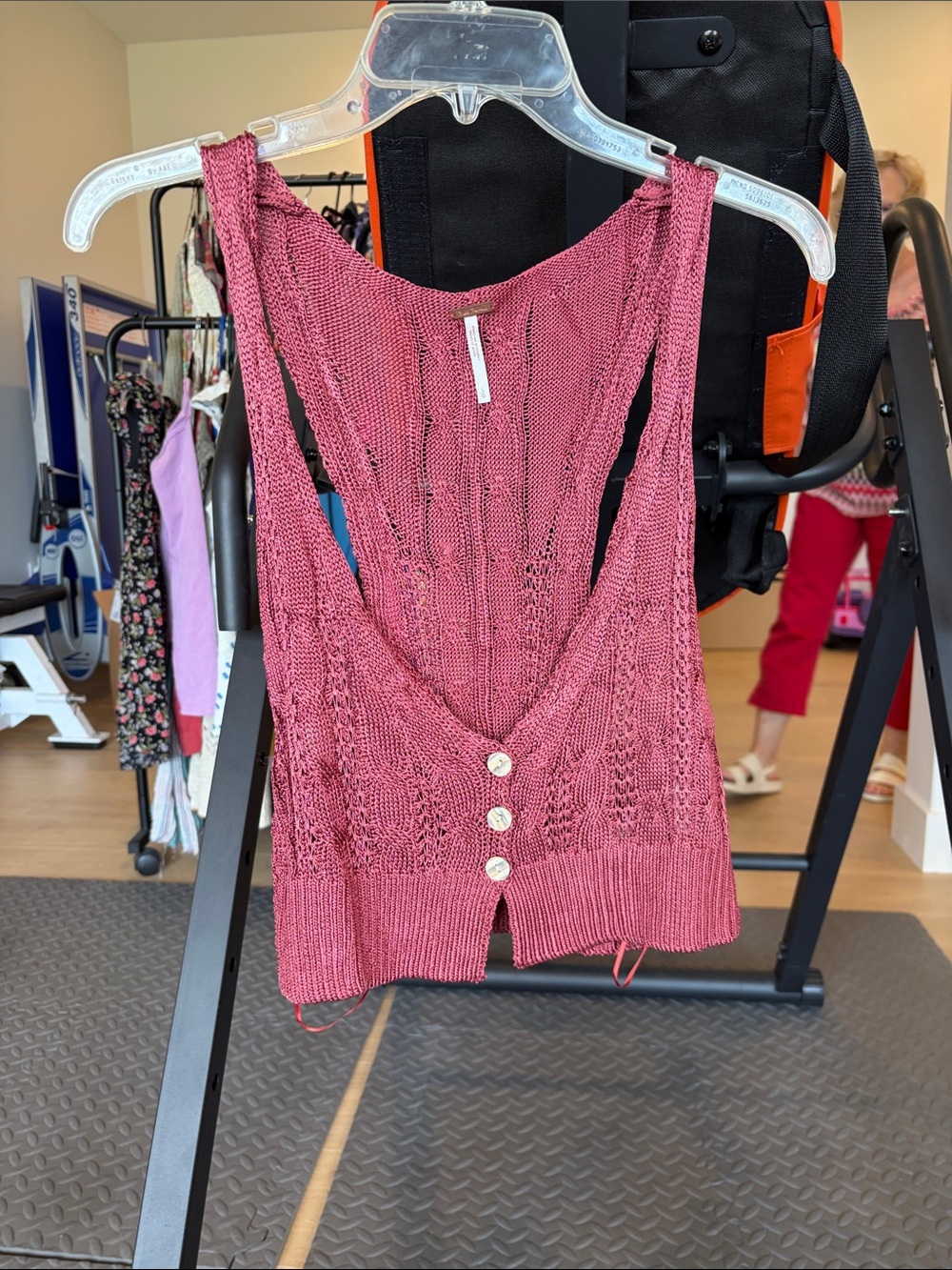 Free People Rosewood Knit Button-Front Tank
